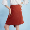 欧芮儿冬季女2021新款收腰显瘦纯色不规则开叉半身裙女中长款 商品缩略图1
