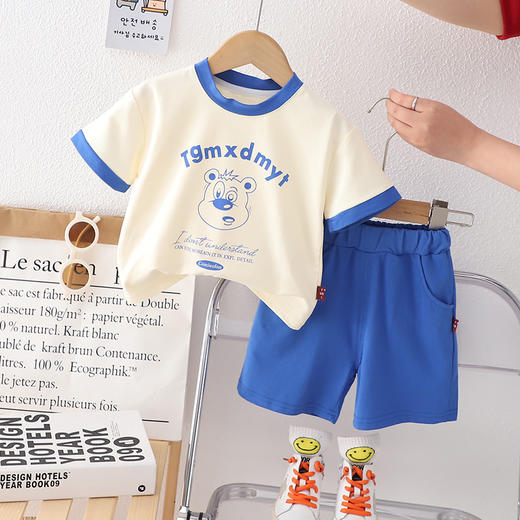 儿童夏季套装中小童装韩版女宝宝夏装男童短袖两件套 商品图2