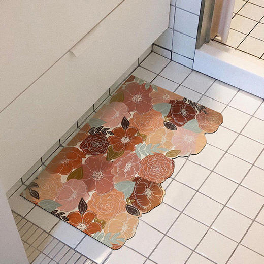 轻奢硅藻泥软地垫厕所脚垫浴室吸水速干防滑耐脏卫生间门口垫子 商品图5