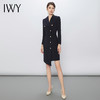 IWY/藏青色设计感西装连衣裙女修身高端商务裙子气质女神范正装Q13107 商品缩略图5