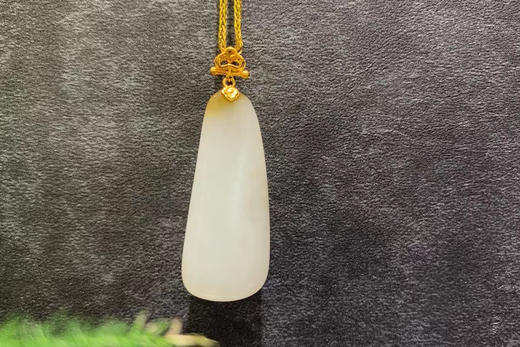 【御珠宫坊】金镶糖羊脂白玉吊坠 商品图1