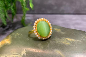 【御珠宫坊】金镶碧玉戒指