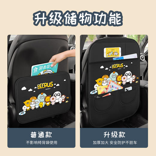 【汽车座椅防踢垫】车内用后排椅背防踢垫储物袋 后座防脏防磨垫卡通防护垫 商品图1
