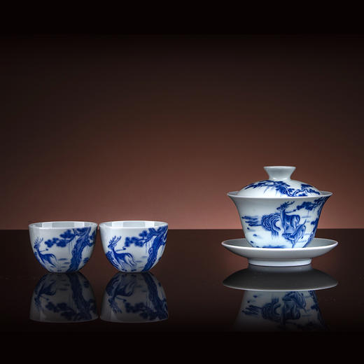 青花松鹿长春6头茶具 商品图1