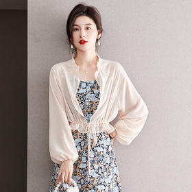 夏季短款长袖空调罩衫外搭，雪纺宽松小披肩外套CC-J3415