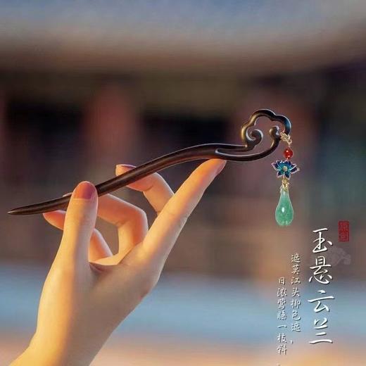 盘发木簪古风简约现代日常黑檀木发簪步摇挽发发钗木质发簪 商品图4