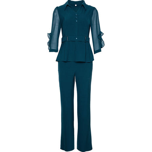 QYMTYH-236067-Y职业女装两件套春夏七分袖收腰打底衫长款直筒裤时尚新款套装女 商品图4