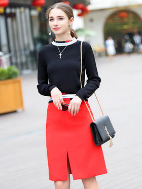 OLrain法式套头针织衫女夏季2022年新款修身显瘦圆领简约百搭上衣