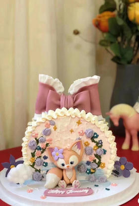 立体田园风翻糖蝴蝶琳娜贝尔蛋糕