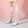 春夏新款，尖头拼接蕾丝网纱长靴YSML-D788-158 商品缩略图0