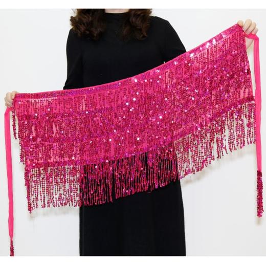 新款肚皮舞腰链流苏臀巾裙四层雪纺腰带印度舞腰封表演出配饰腰巾 商品图2