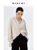 HIDEMI 水洗亚麻自然原色V领西装极简口袋开衩设计感西装式上衣 商品缩略图7