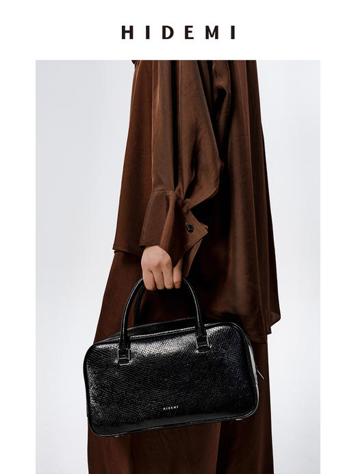 HIDEMI口袋工装感极简大廓形慵懒醋酸套装 衬衫/长裤 巧克力色/香草燕麦 商品图7