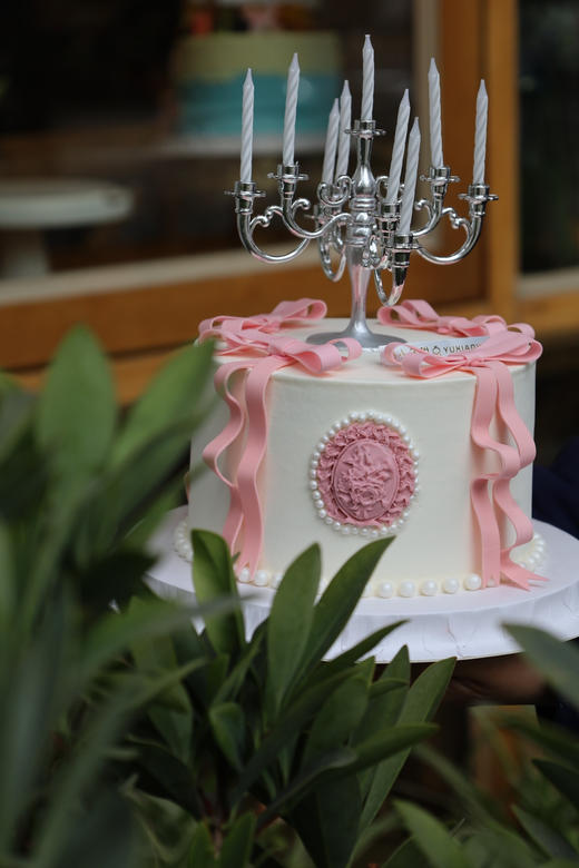 复古粉色蝴蝶结烛台 商品图3