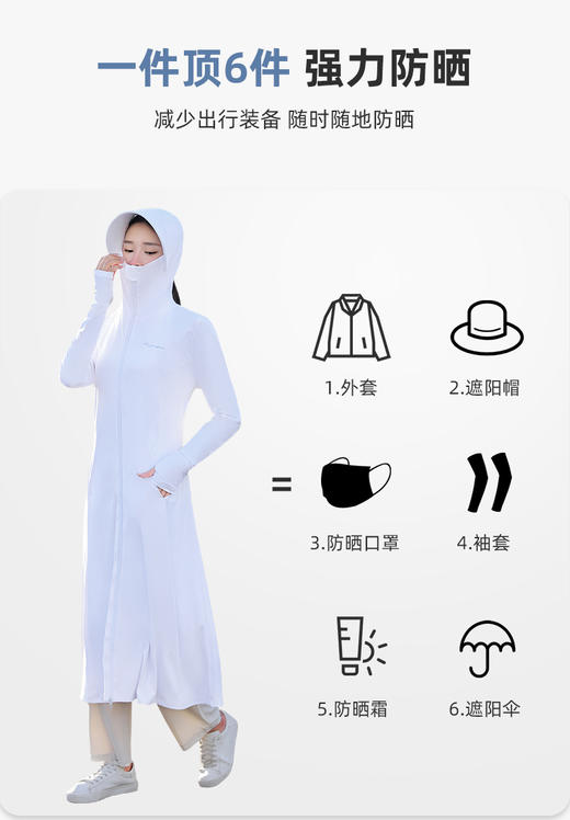 vvc布讲长款防晒衣女夏季紫外线2023新款薄骑车全身罩衫 商品图7
