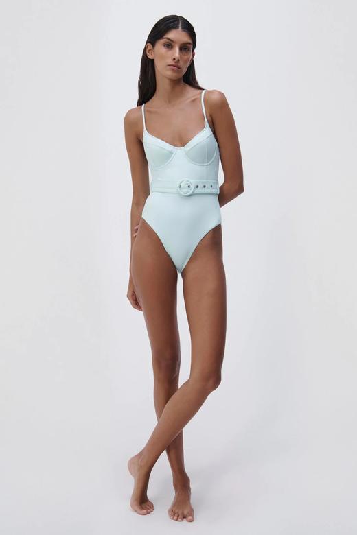 Jonathan Simkhai-Noa Solid Swimwear Bustier One Piece-Seafoam-乔纳森·希姆凯-女装-海泡蓝 商品图0