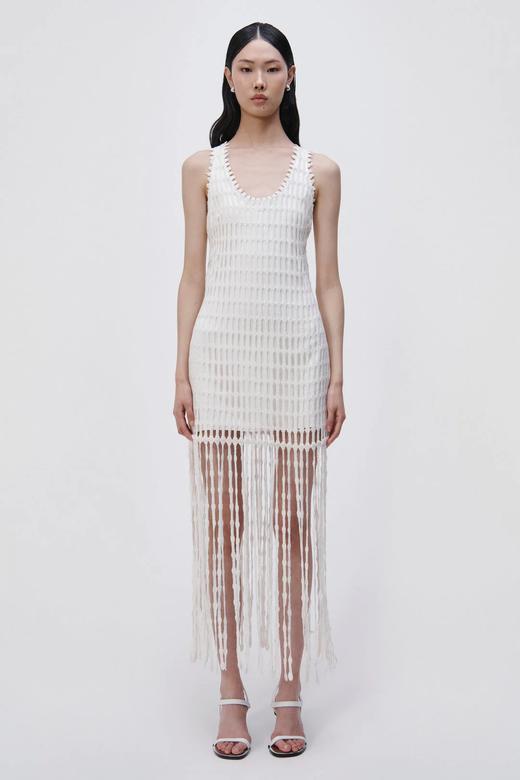 Jonathan Simkhai - Janette Cotton Mesh Midi Dress-Natural-乔纳森·希姆凯-女装-白色 商品图2