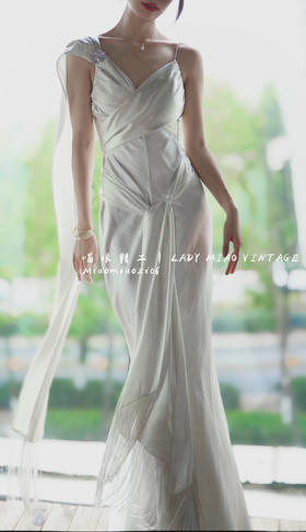 #1309【复团】喵娘精工@《月华倾落》性感露背缎面礼服连衣裙