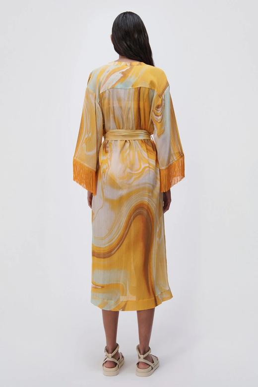 Jonathan Simkhai-Odelia Marble Printed Cover-Ups Mini Dress-Zinnia Marble-乔纳森·希姆凯-女装-橙印花 商品图4