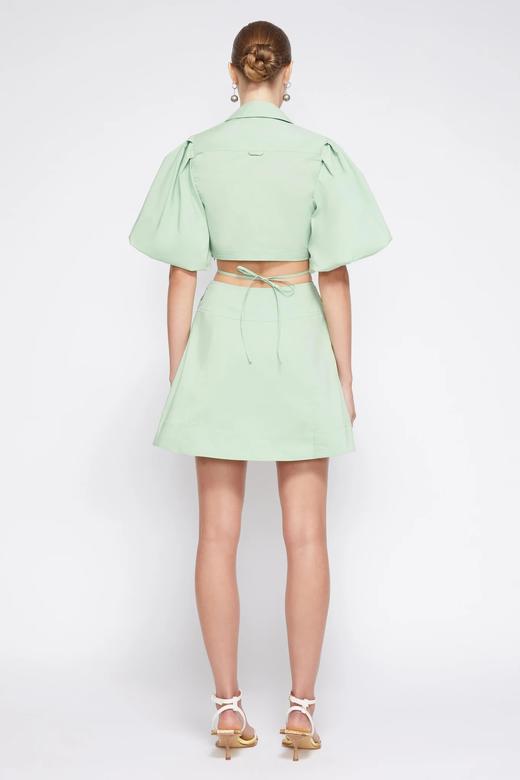 Jonathan Simkhai-AULORA COTTON POPLIN BALLOON SLEEVE MINI DRESS-SPRING GREEN-乔纳森·希姆凯-女装连衣裙-绿色 商品图5