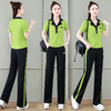 夏季新款，时尚显瘦运动休闲套装女韩系V领短袖T恤阔腿裤两件套ZYR-8303 商品缩略图3