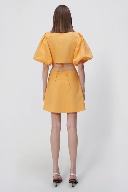 Jonathan Simkhai-AULORA COTTON POPLIN BALLOON SLEEVE MINI DRESS-ZINNIA-乔纳森·希姆凯-女装-橙色 商品图3