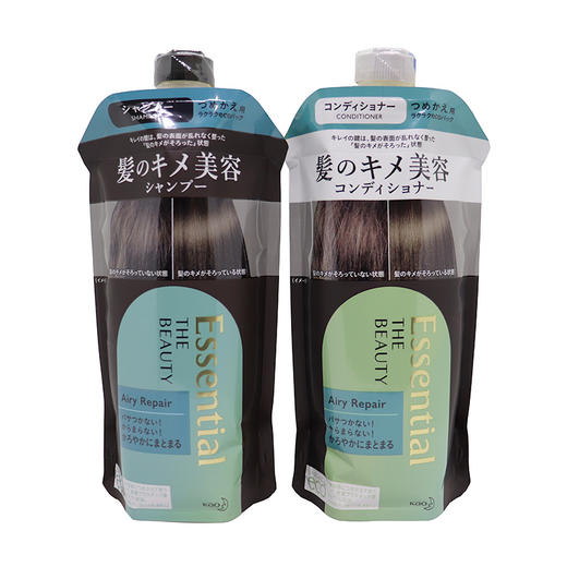 【保税仓】KAO/花王essential睡醒不乱蓬松修复洗发水＋护发素套装替换装680ml/套 商品图1