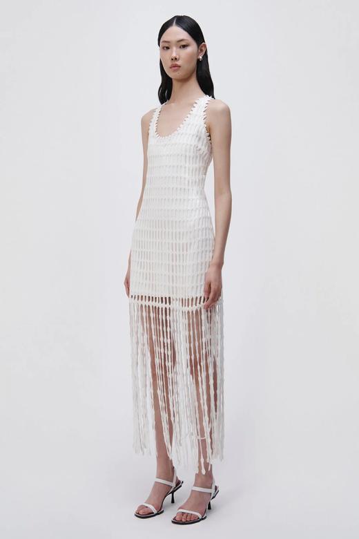 Jonathan Simkhai - Janette Cotton Mesh Midi Dress-Natural-乔纳森·希姆凯-女装-白色 商品图1