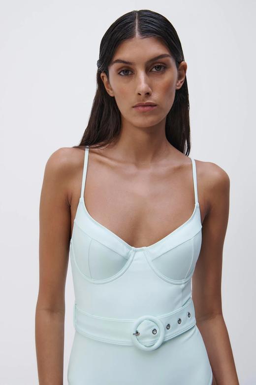 Jonathan Simkhai-Noa Solid Swimwear Bustier One Piece-Seafoam-乔纳森·希姆凯-女装-海泡蓝 商品图2