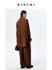 HIDEMI口袋工装感极简大廓形慵懒醋酸套装 衬衫/长裤 巧克力色/香草燕麦 商品缩略图9