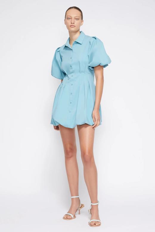 Jonathan Simkhai-CLEO COTTON POPLIN BALLOON PINTUCK MINI DRESS-CELESTE BLUE-乔纳森·希姆凯-女装-蓝色 商品图5