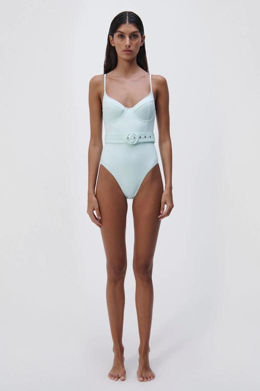 Jonathan Simkhai-Noa Solid Swimwear Bustier One Piece-Seafoam-乔纳森·希姆凯-女装-海泡蓝 商品图1