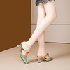 夏季新款，包头半拖鞋女夏外穿时尚高跟真皮凉拖鞋PLGZ-D108-2 商品缩略图3