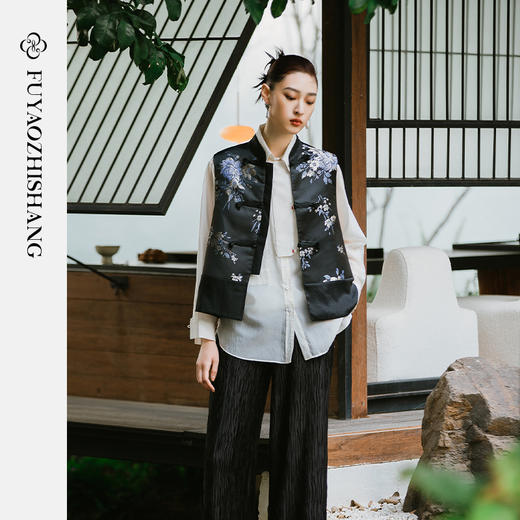 扶摇系列  新中式提花流苏盘扣中式马甲百搭 商品图0