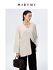 HIDEMI 水洗亚麻自然原色V领西装极简口袋开衩设计感西装式上衣 商品缩略图11