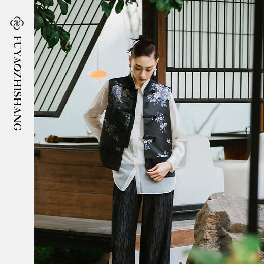 扶摇系列  新中式提花流苏盘扣中式马甲百搭 商品图2