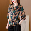 DD-重磅真丝衬衫女装2023夏季新款妈妈装时尚印花复古遮肉显瘦上衣 商品缩略图0