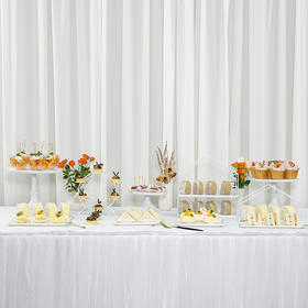 【限时6.3折】欢乐派对甜品台茶歇（适用20人/共65件）小清新定制，花样甜品仪式加满，为您提供真正省时、省心、省力专业定制服务！