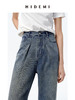 HIDEMI 可再生丹宁环保系列水洗双褶做旧阔腿牛仔裤 商品缩略图5