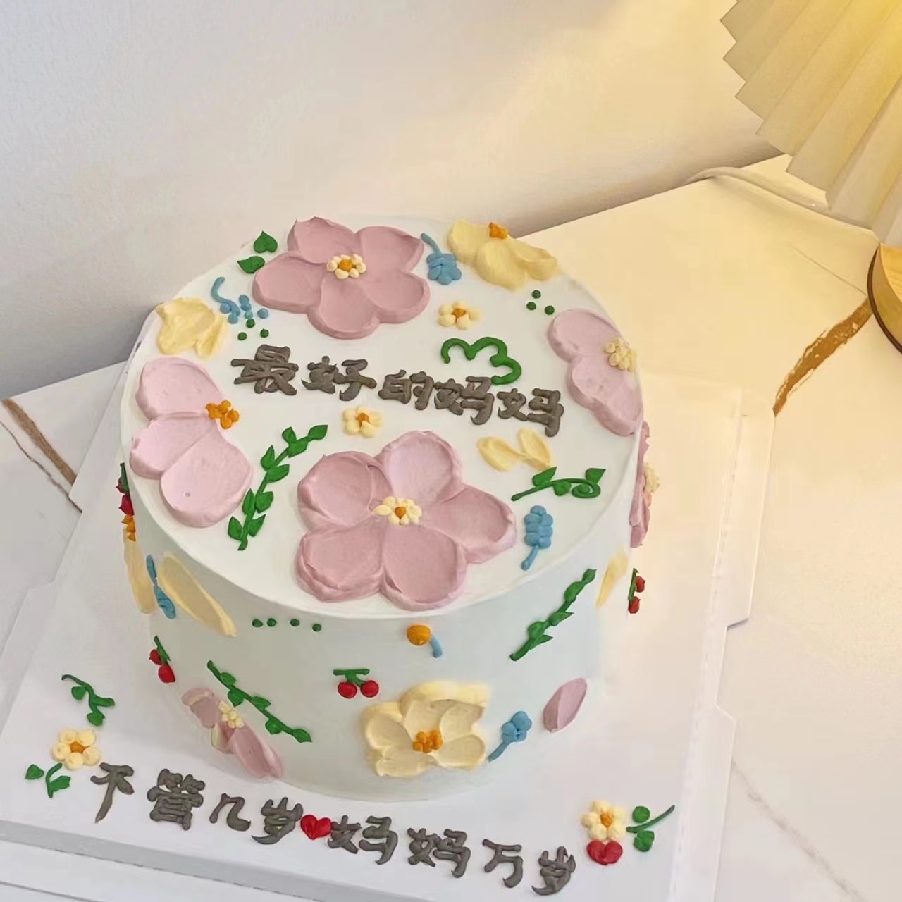 【妈妈手绘裱花款】/生日蛋糕/手绘蛋糕