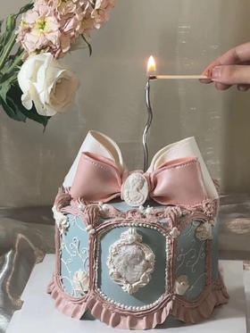 复古翻糖裱花蛋糕（默认1.5磅）