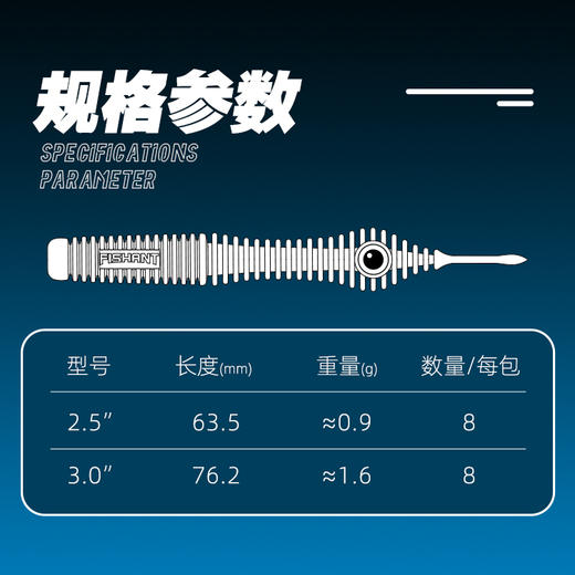 飞蚂蚁新品路亚软饵浮水型针尾夜光眼高弹耐撕扯鲈鱼鳜鱼黑坑假饵 商品图1