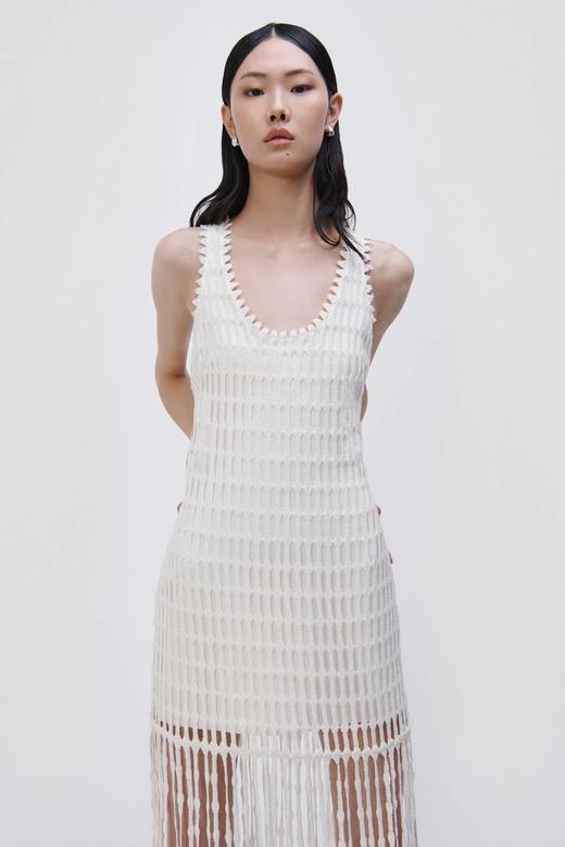Jonathan Simkhai - Janette Cotton Mesh Midi Dress-Natural-乔纳森·希姆凯-女装-白色 商品图5
