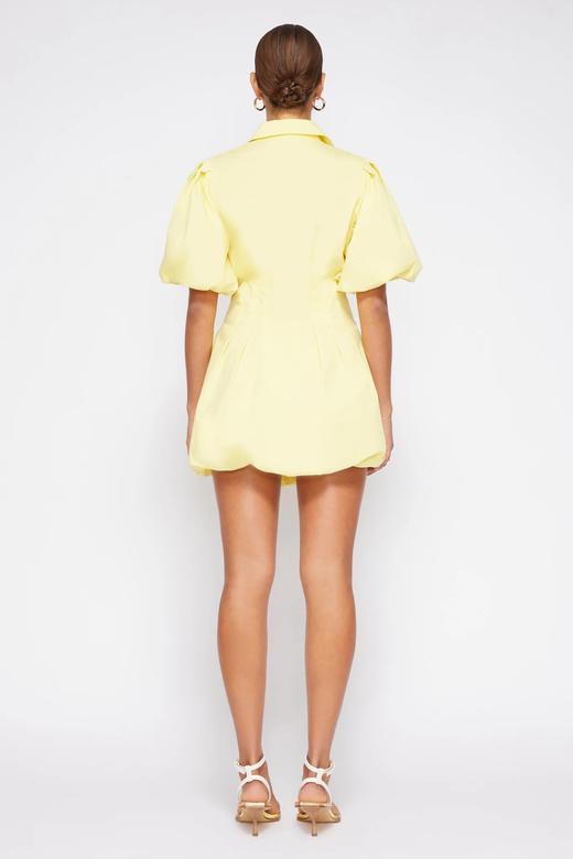 Jonathan Simkhai-CLEO COTTON POPLIN BALLOON PINTUCK MINI DRESS-LIMONCELLO-乔纳森·希姆凯-女装-黄绿色 商品图5