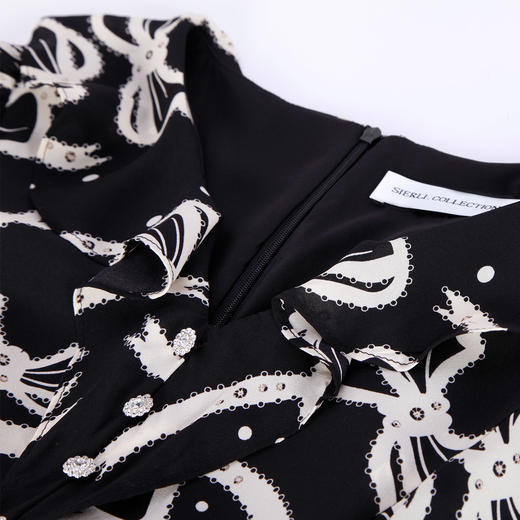 NF8B6斯尔丽瑟俪2023春夏新款女上下拼接式职业气质名媛风收腰连衣裙 商品图4