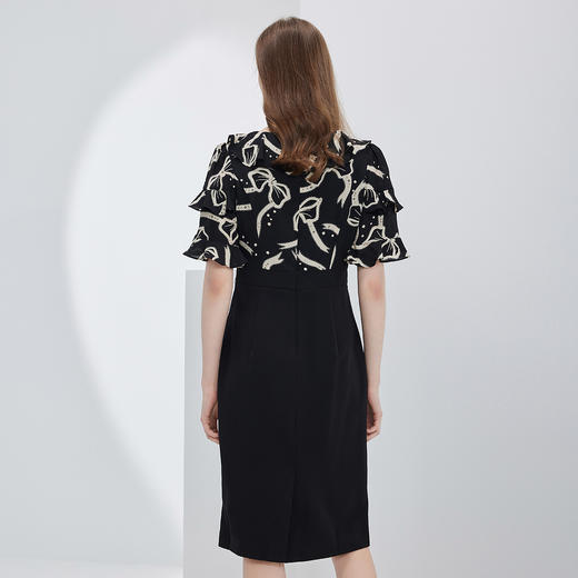 NF8B6斯尔丽瑟俪2023春夏新款女上下拼接式职业气质名媛风收腰连衣裙 商品图1