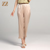 佐尔美夏季新款 气质桑蚕丝真丝香槟金长裤女E22KS15 商品缩略图0