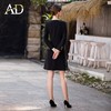 AD赫本风法式小香风连衣裙女春季黑色显瘦方领西服裙子通勤正装 商品缩略图4