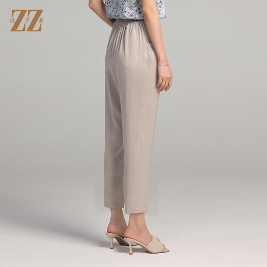 佐尔美夏季新款 时尚桑蚕丝真丝直插袋长裤女E22KS71 商品图4