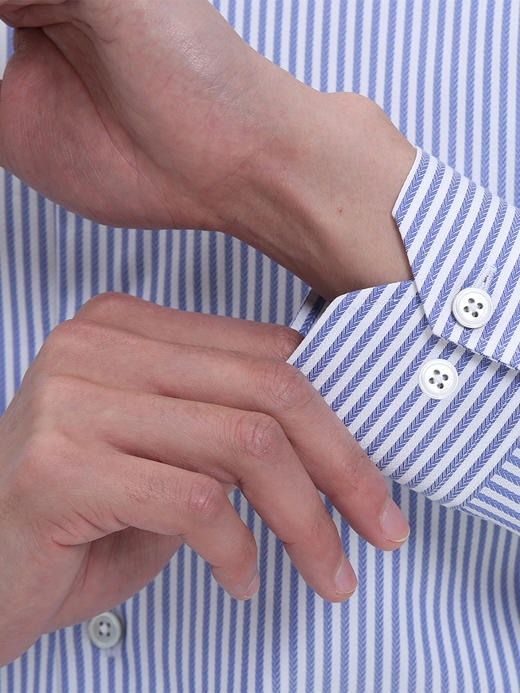 callisto蓝鱼骨巴朗斯条纹全棉意式领衬衫  SRSTL045C 商品图3